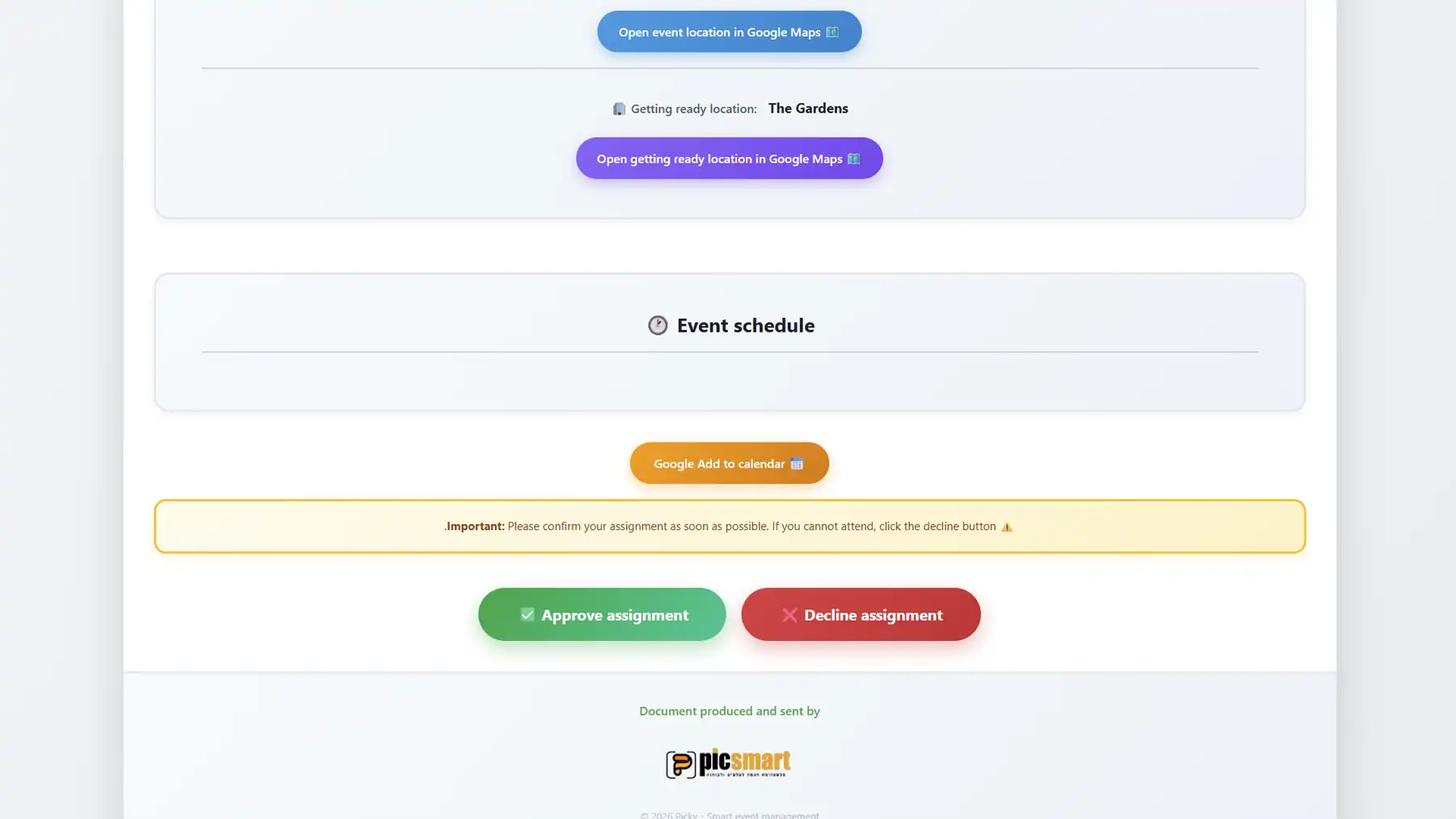 Client management panel