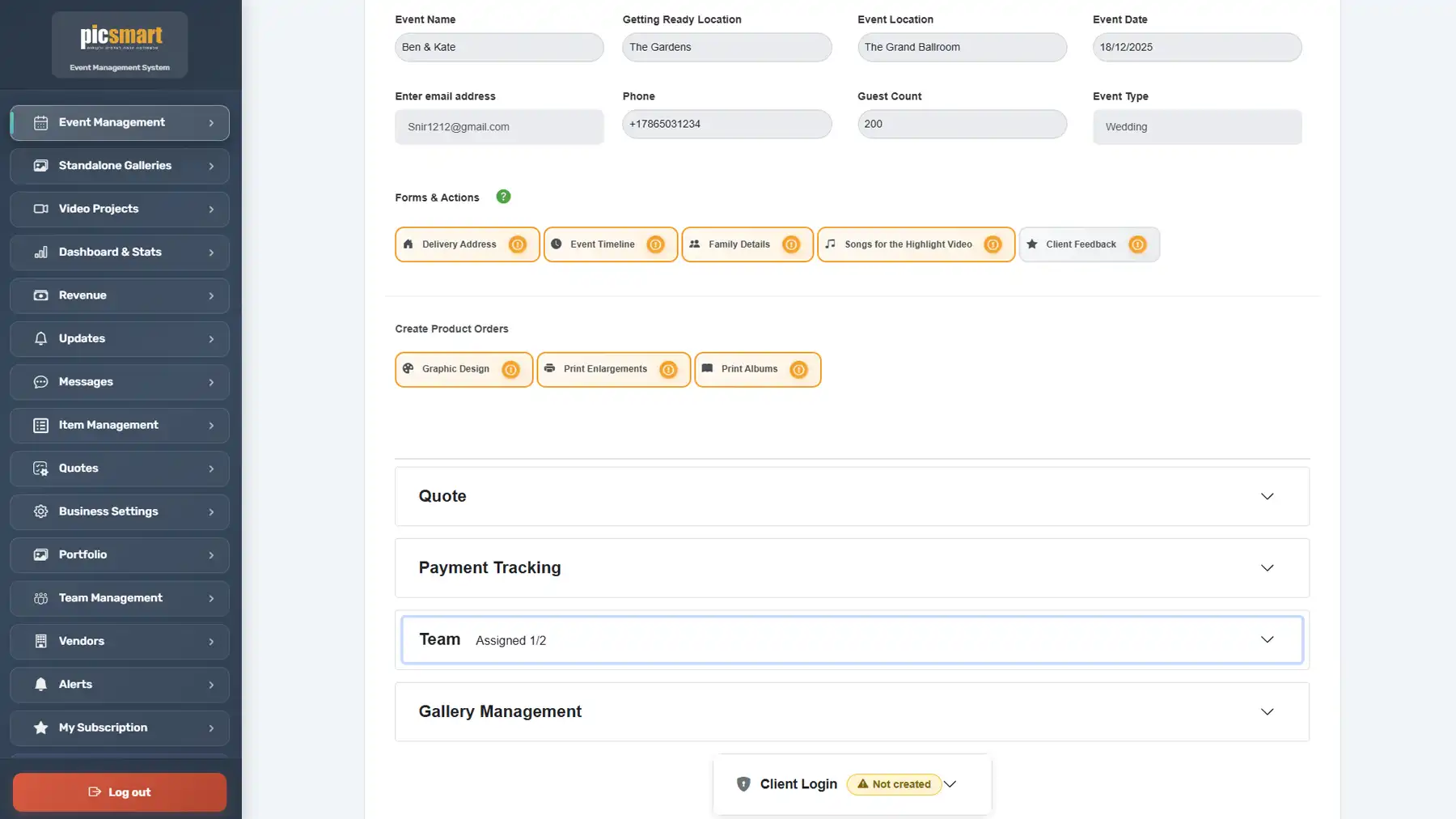 Payment tracking and invoices